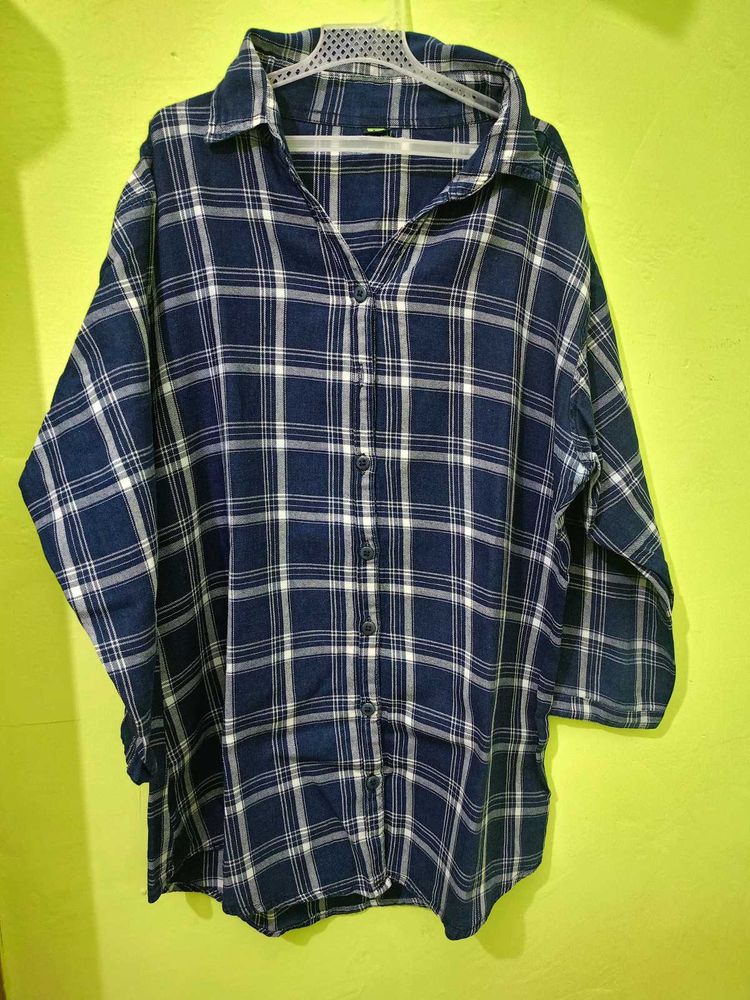Blue Plaid Flannel Shirt