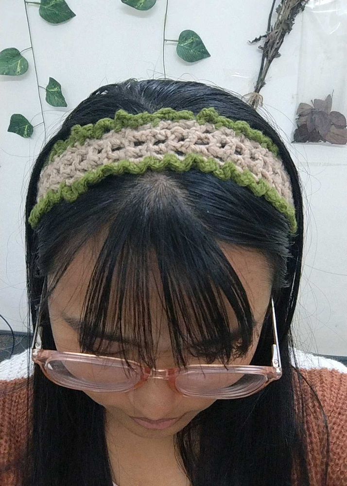 Crochet Knit Headband🐻(Wid a Pair Of Clip🤎)