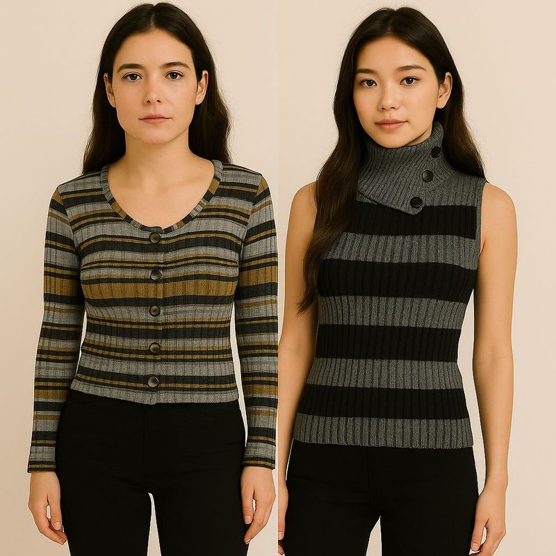 Combo 2 Ribbed Knitted Tops