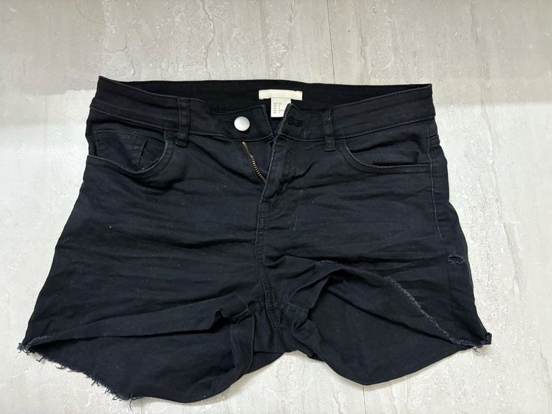 Black Denim Shorts