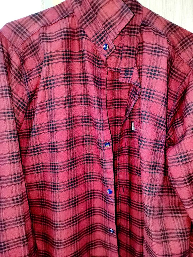A Red Colour Casual Shirt