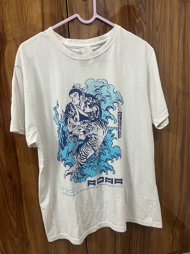 White Printed T Shirt