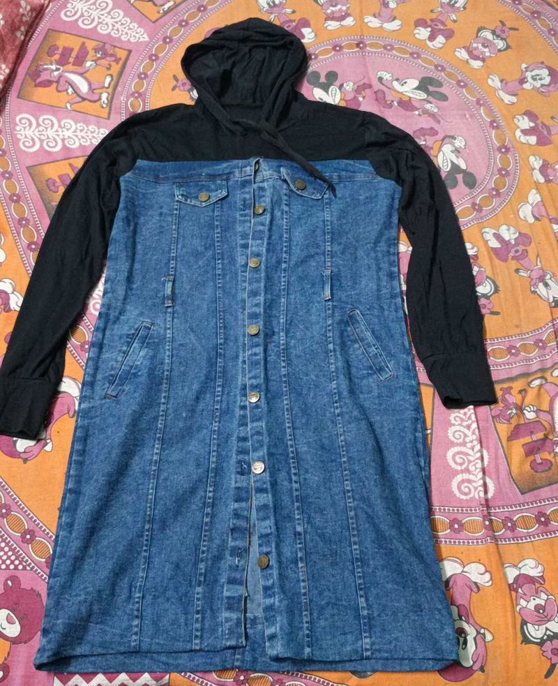 Hooded Denim Dress