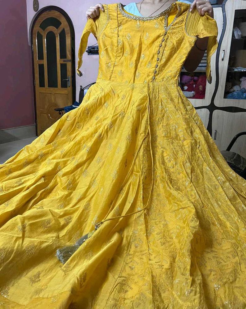 Beautiful Yellow Anarkali Dress