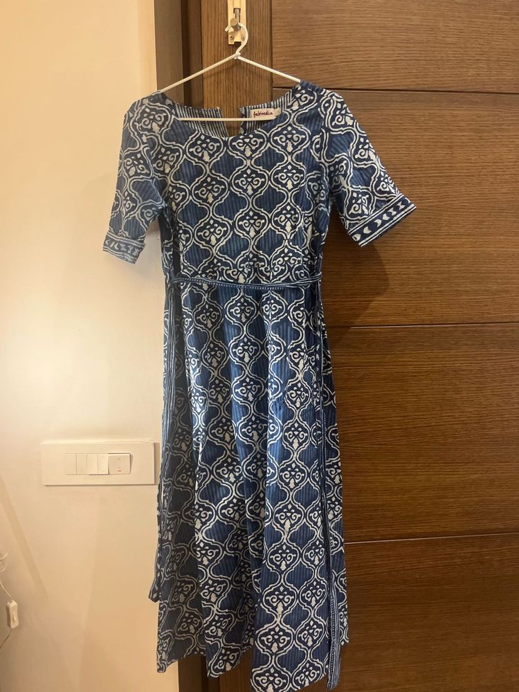 Blue Printed Dress