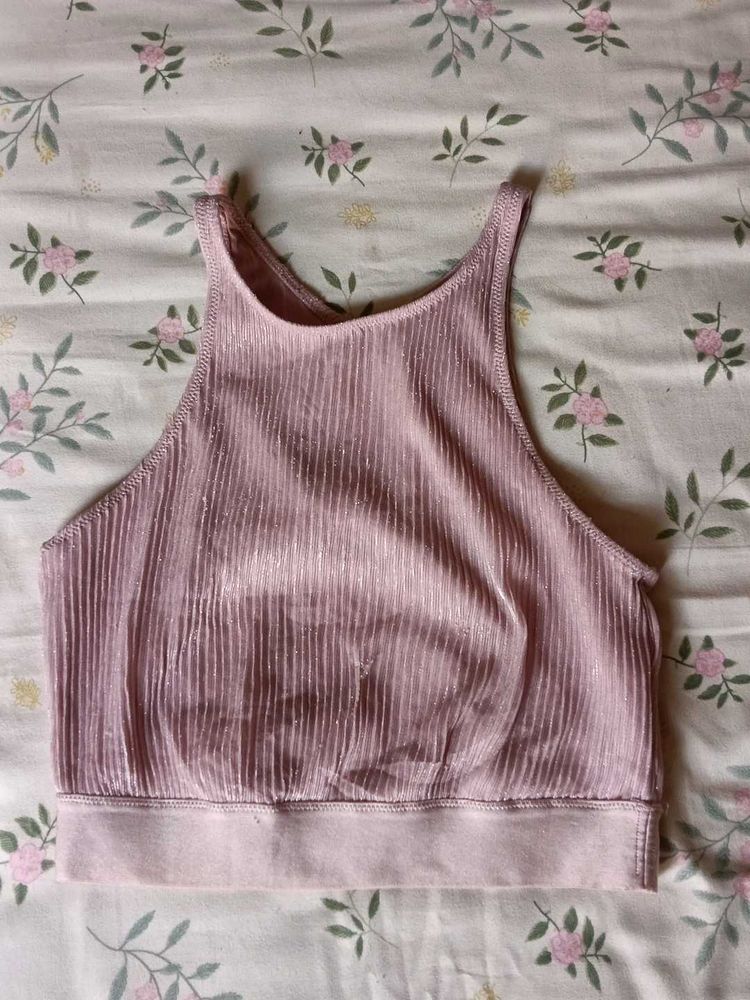 Pink Ribbed Tank Top