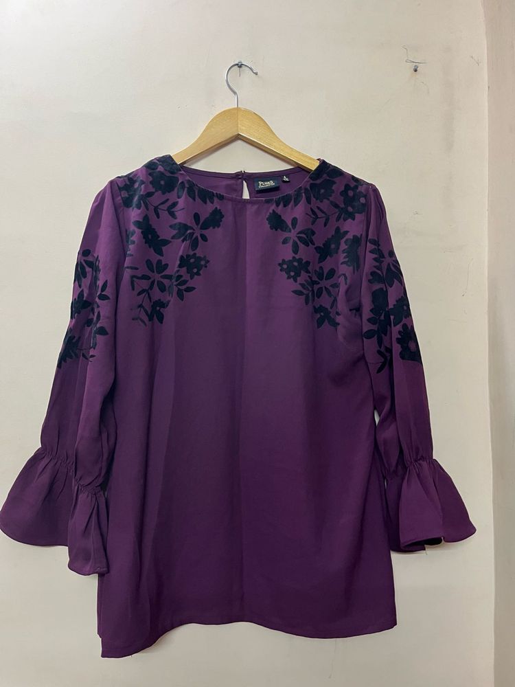Elegant Purple Floral Top