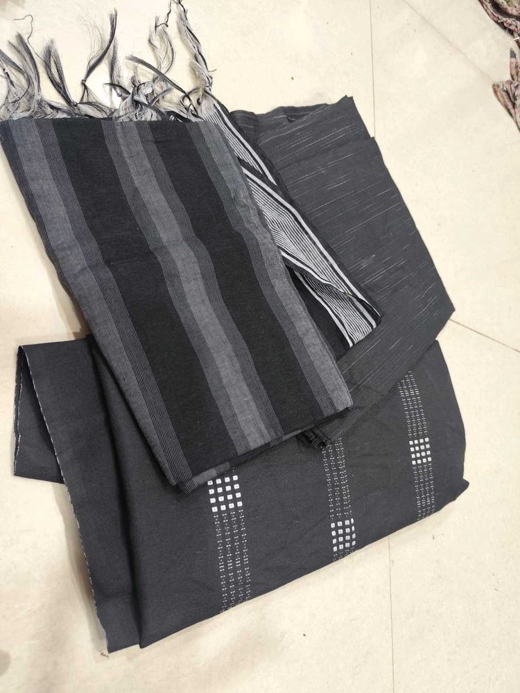 Striped dress material cotton linen