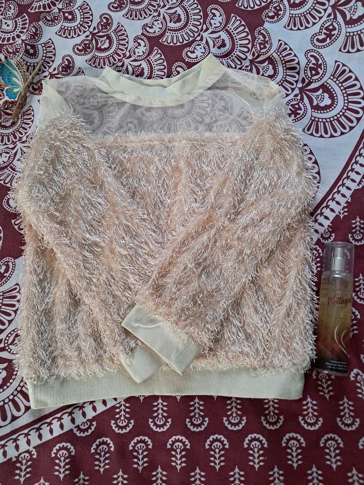 Fuzzy Knit Long Sleeve Top