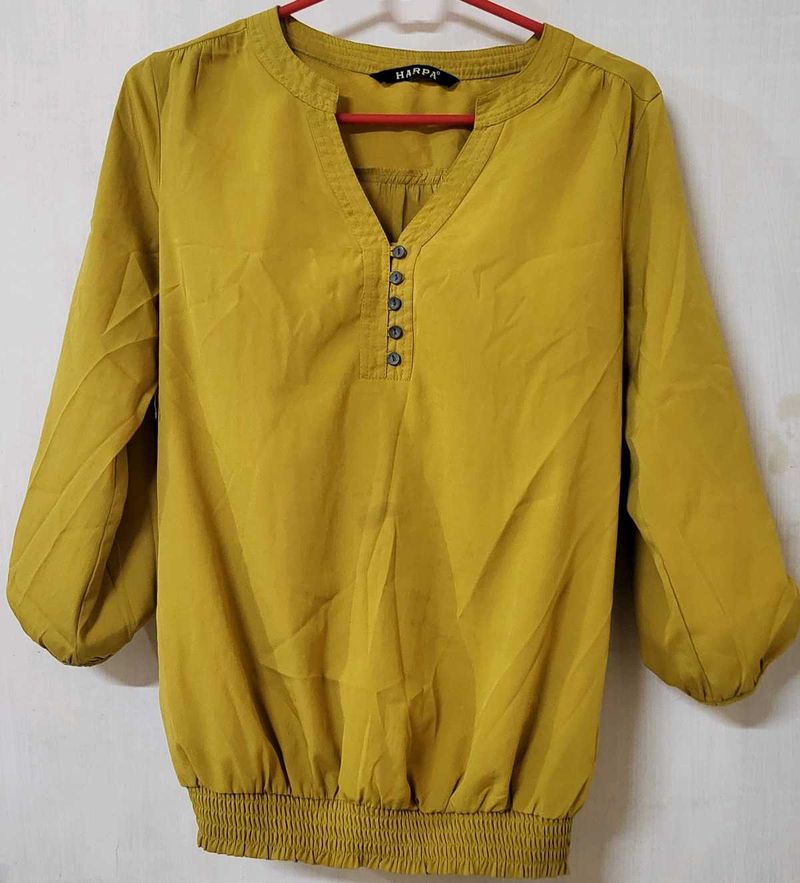 Mustard Blouson Top