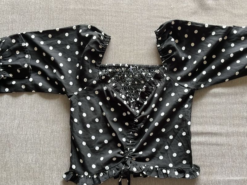 Polka Dot Ruffle Top