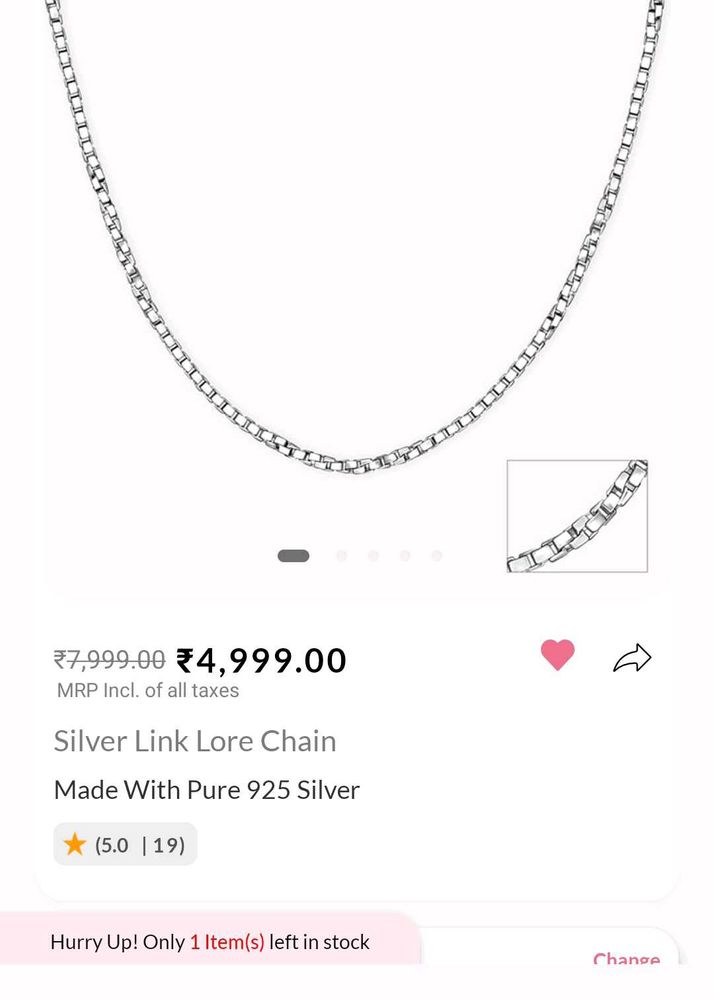Giva Real 925 Silver Link Lore Chain