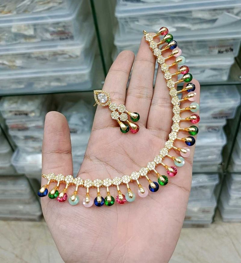 New american diamond necklace set