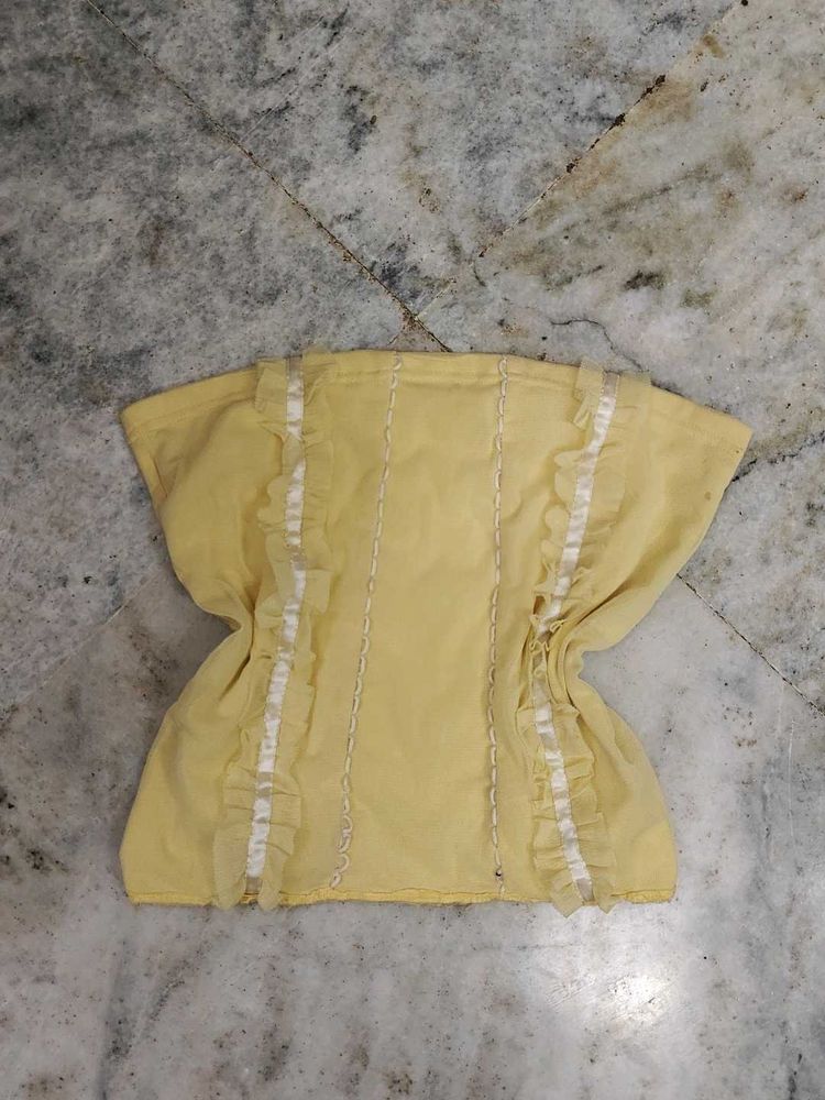 Yellow Lace Tube Top