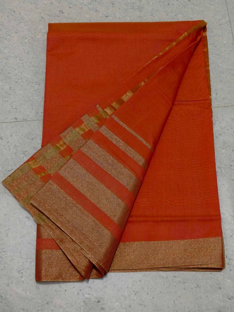 Elegant Orange Silk Saree