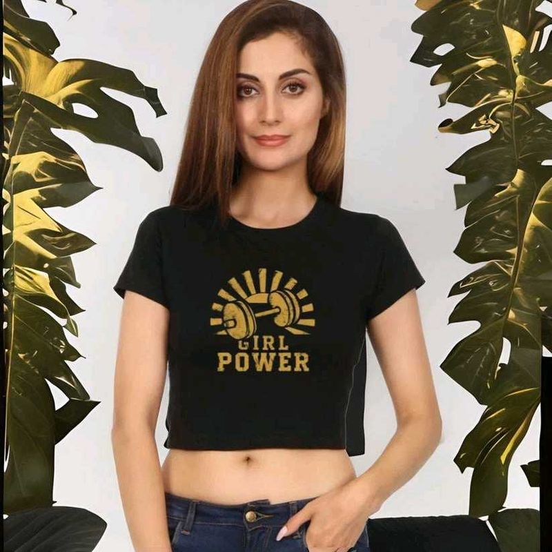 Girl Power Regular Fit Crop Top