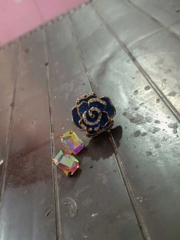 Women Stone Ring/Stone Earring