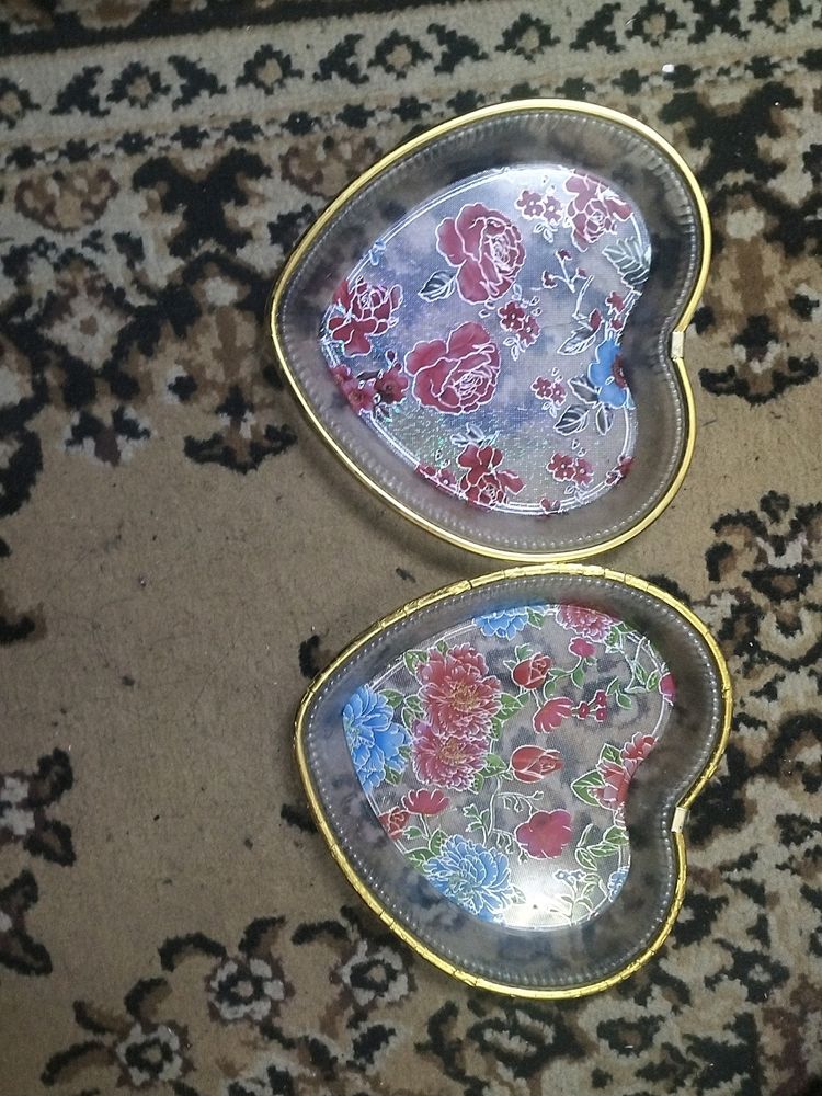 2 Heart Shaped Plates
