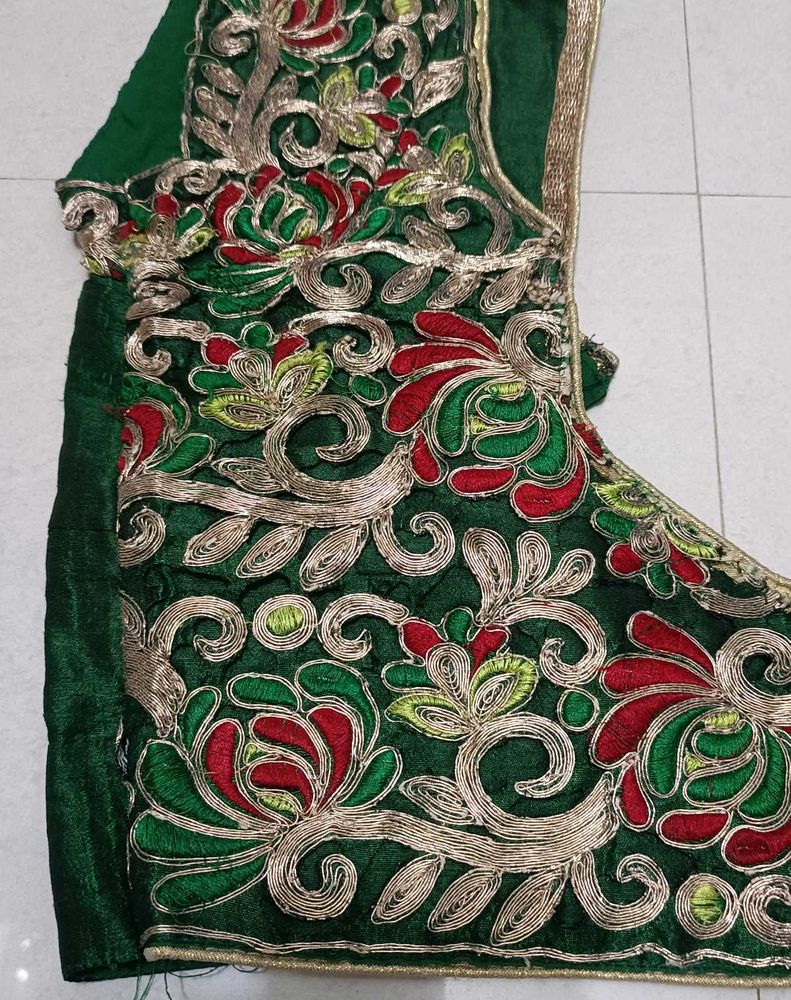 Embroidered Green Blouse