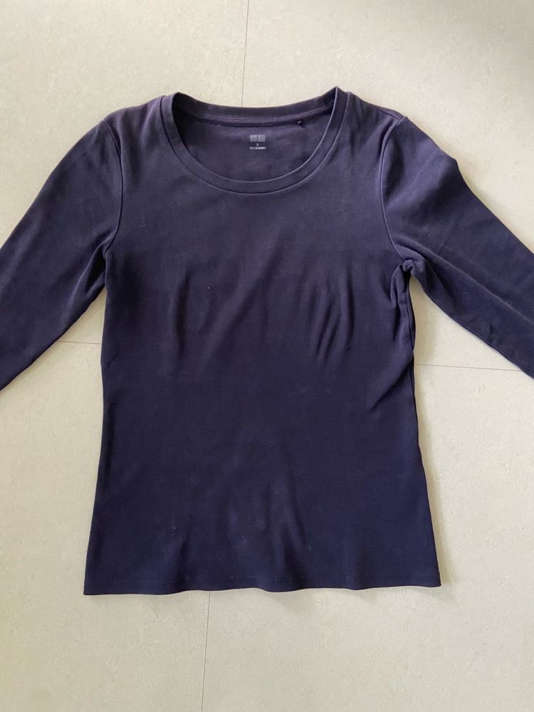 UNIQLO Navy Long Sleeve Top
