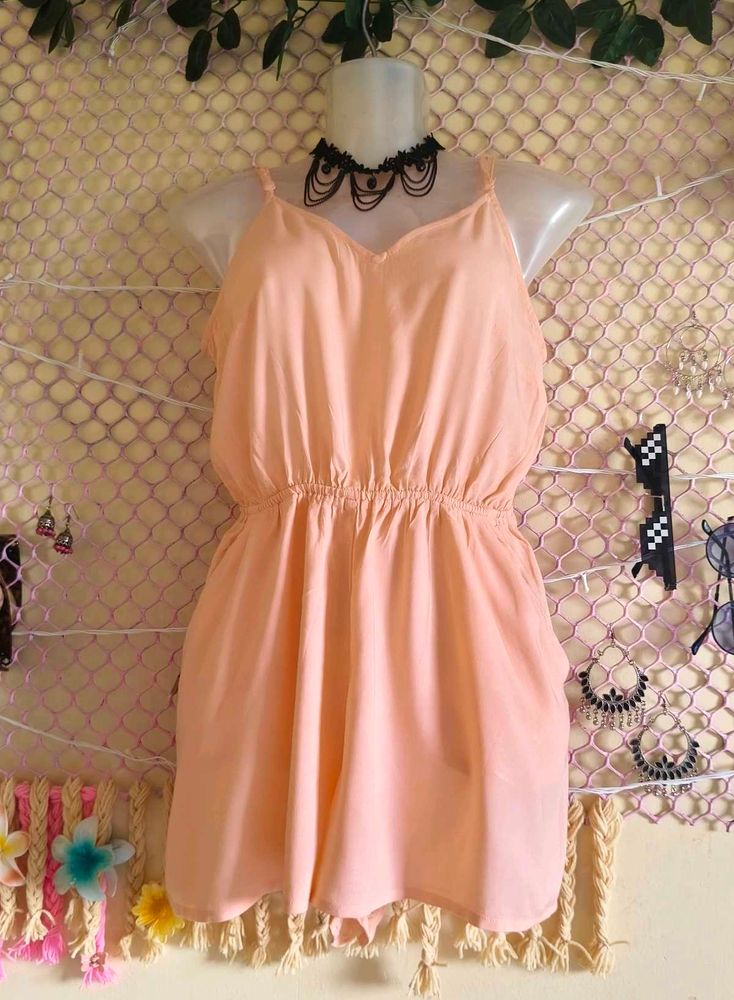 🆕Size S/M Peach Jumpsuit 🎁Buy 2 Get 1 Free 🎁