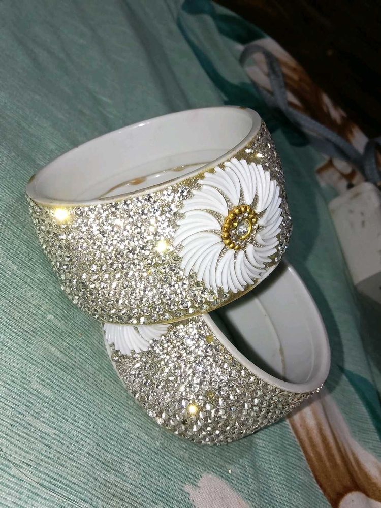 Sparkling Flower Bangles