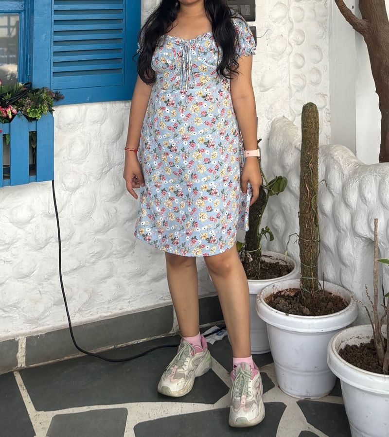 Blue Floral Dresss