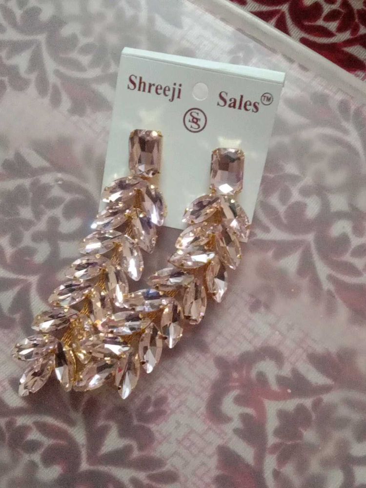 Sparkling Blush Crystal Drop Earrings
