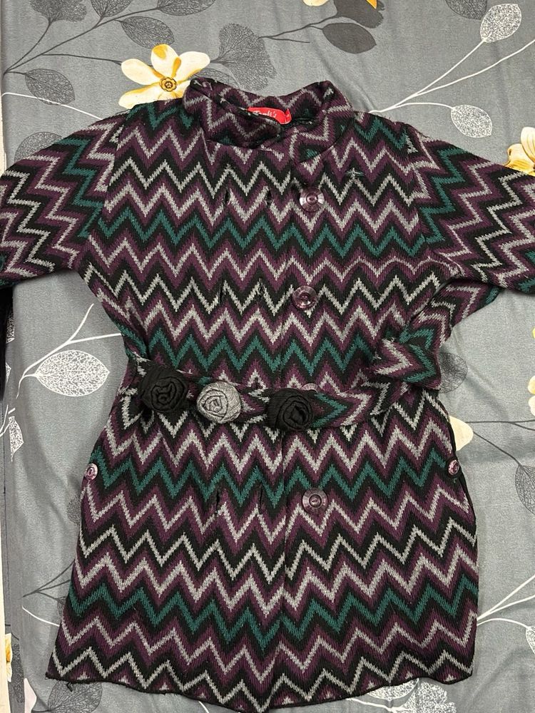Patterned Knit Coat