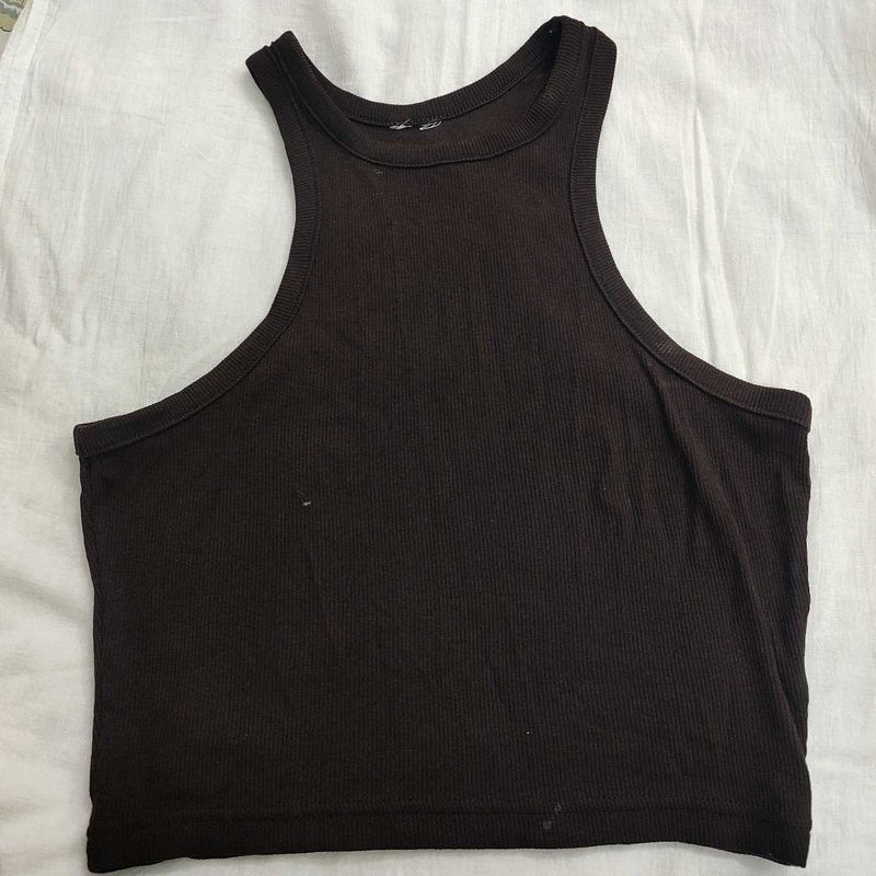 Ribbed Brown Tank Top
