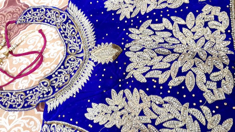Royal Blue Embroidered Gown