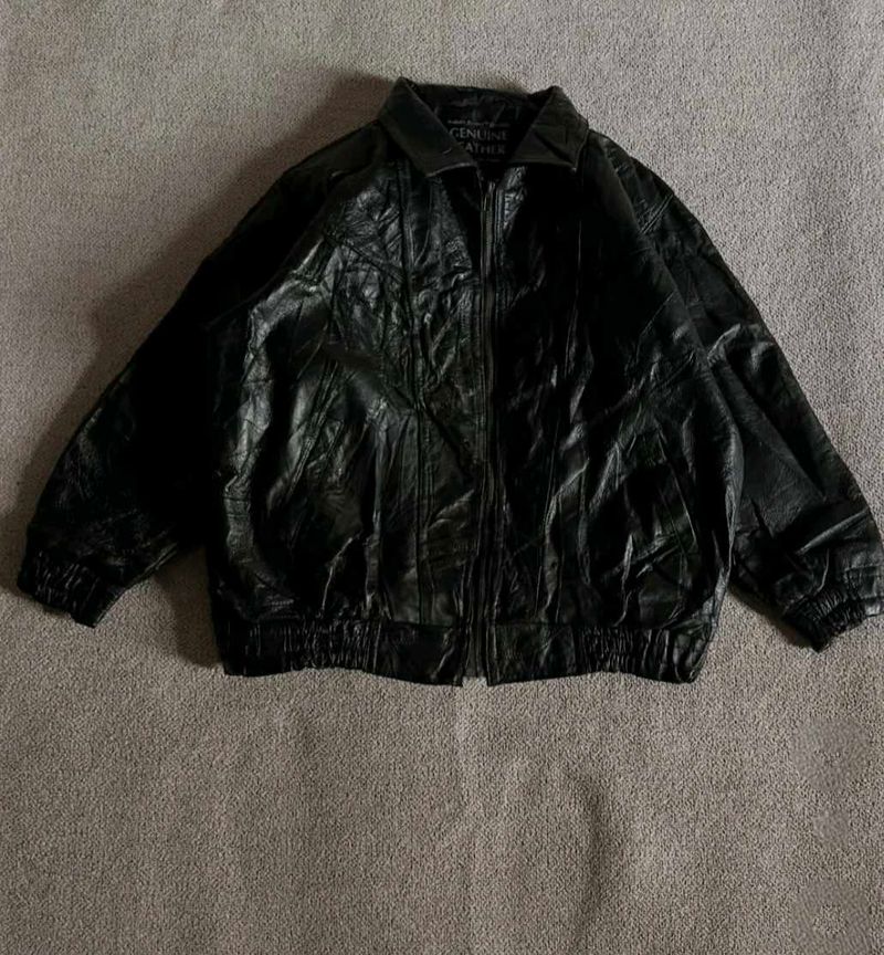 Vintage Leather Bomber Jacket
