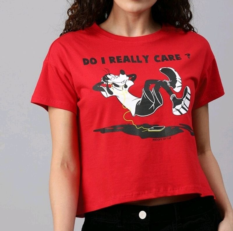 Hot Red Crop Tee