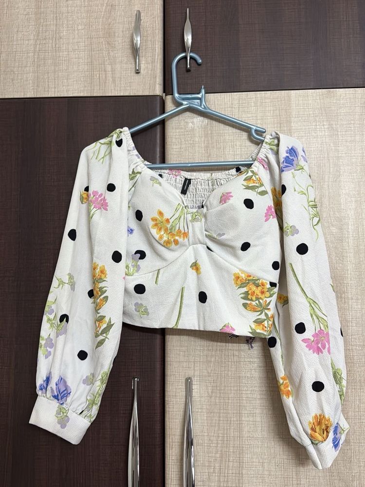 Floral Polka Dot Top