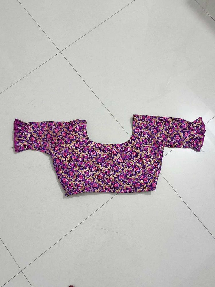 Floral Brocade Saree Blouse