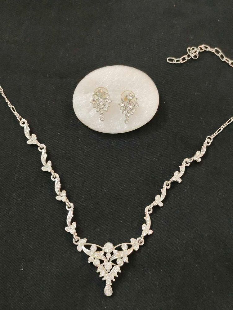 Elegant silver diamond Jewelry Set