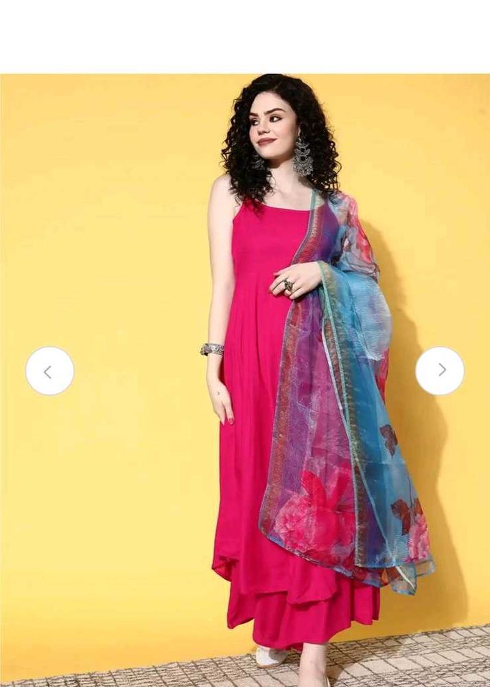 Elegant Pink Kurta with Dupatta Set 💗