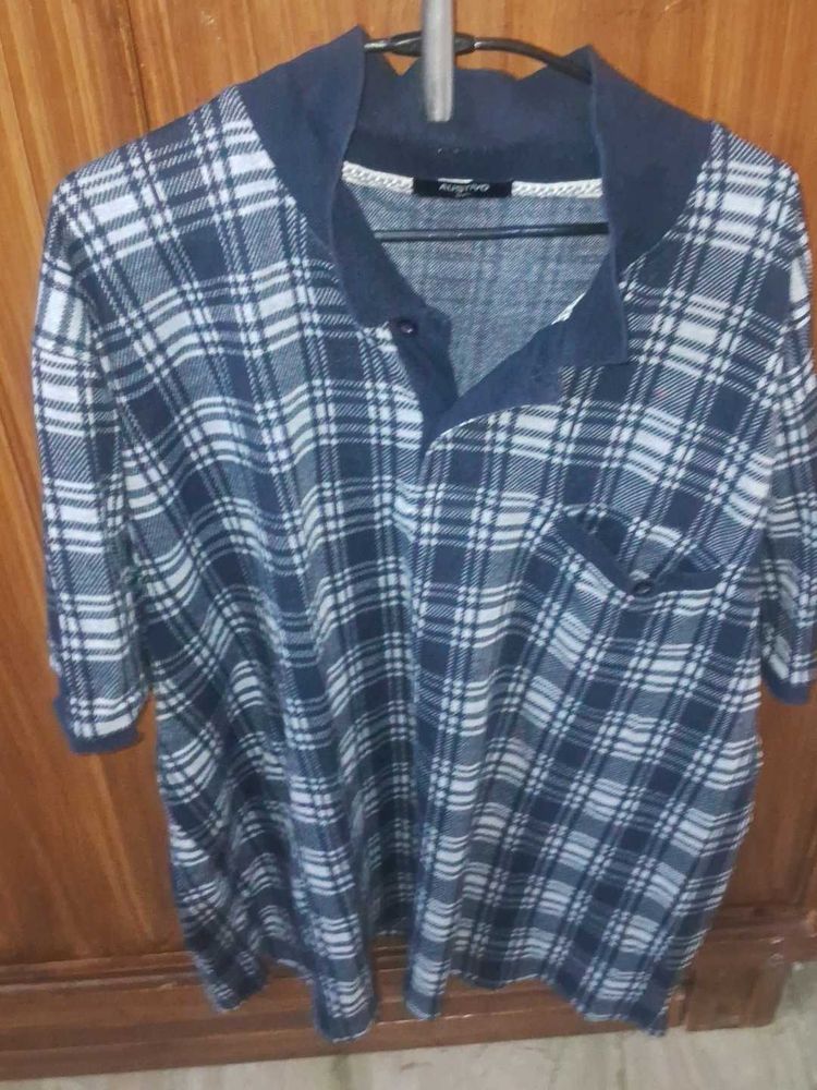 Checked Casual T-Shirt 4xl