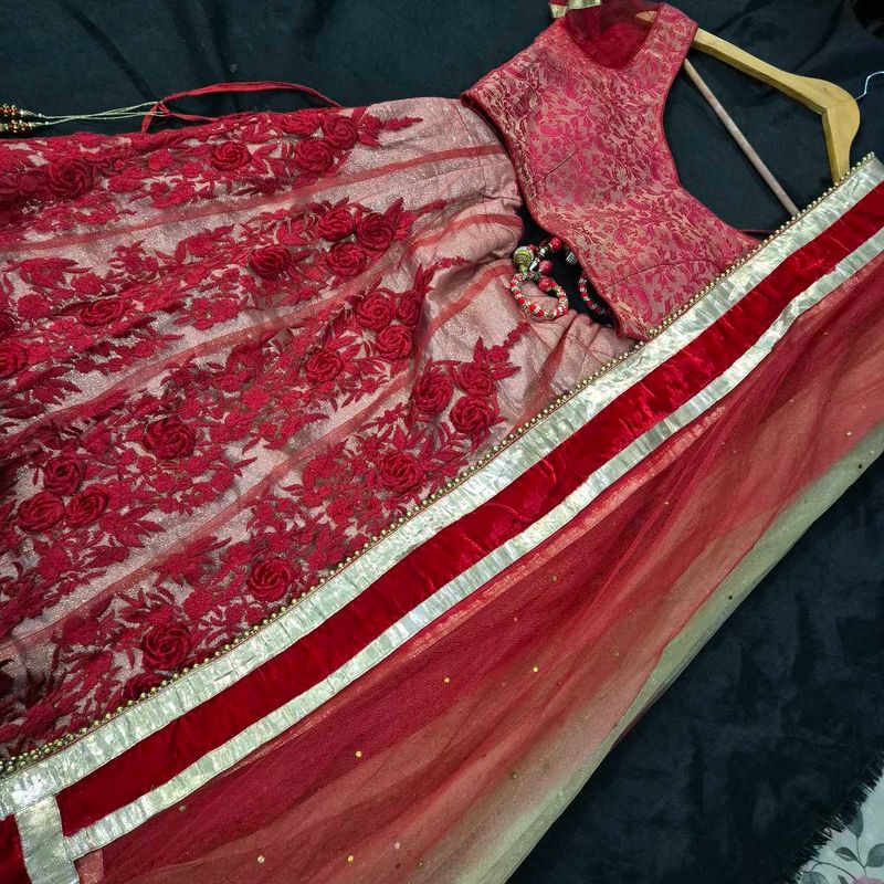 Red Embroidered Lehenga Choli| wedding|marriage