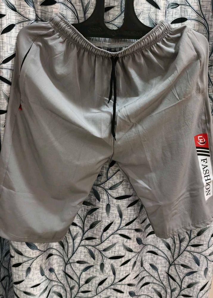 Men&#39;s Grey Casual Shorts with Zipper Pockets – XL