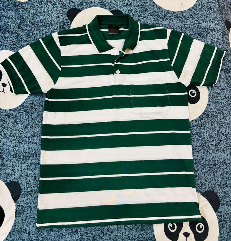 Striped Green Polo Shirt