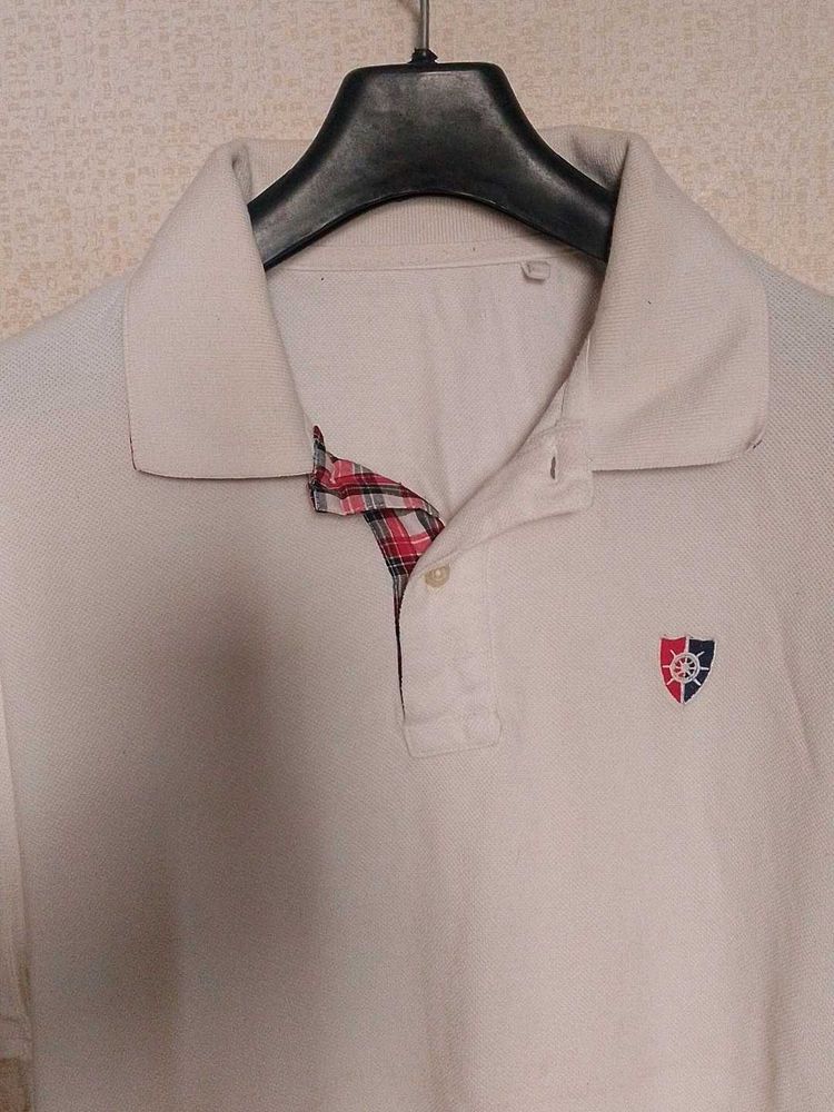 Plus Size  White Polo T-shirt Clearance Sale