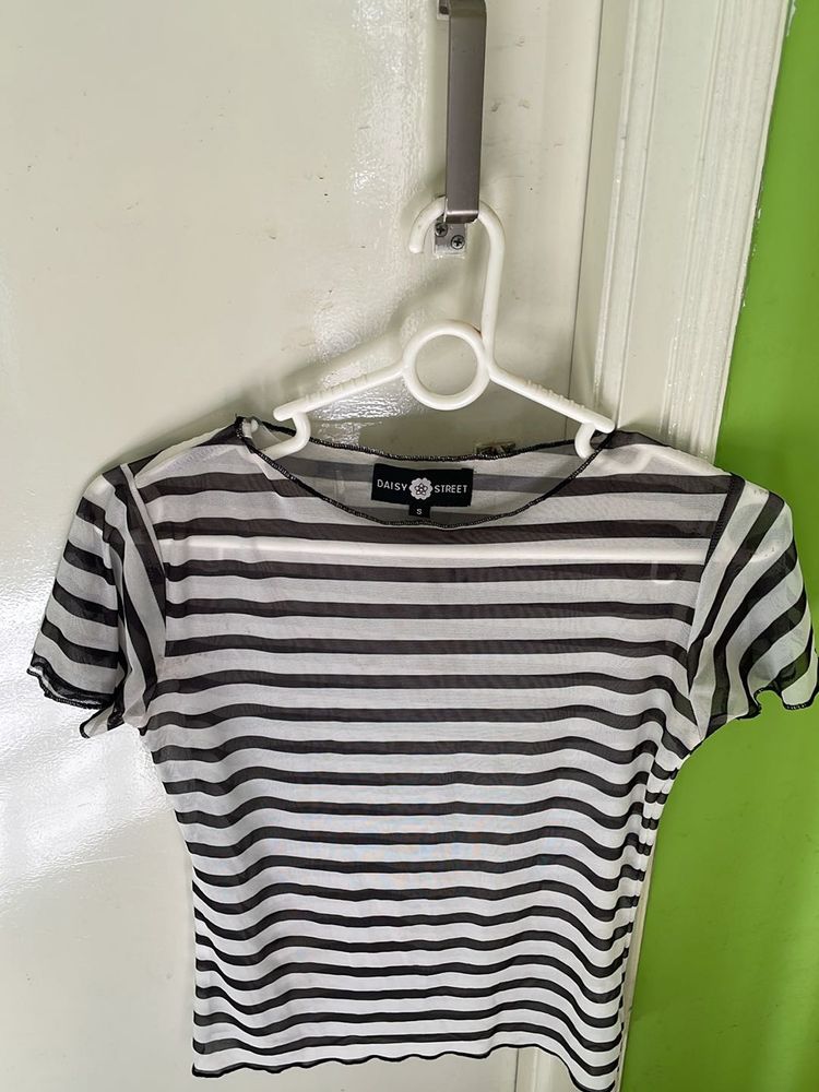 Sheer Striped Top