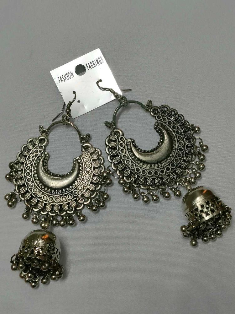Combo of 3 Oxidised Silver Jhumkhas