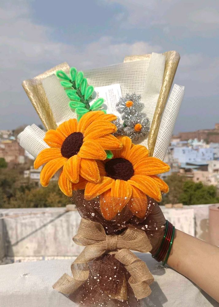 Fully Handmade Sunflower Bouquet 💐
