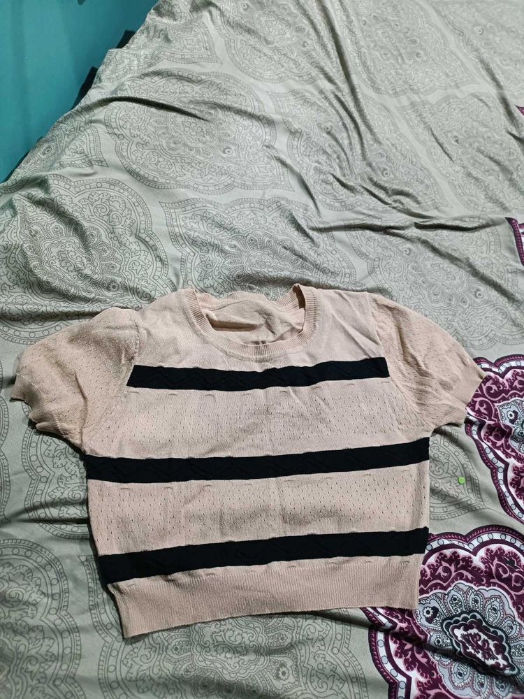 Striped Knit Crop Top