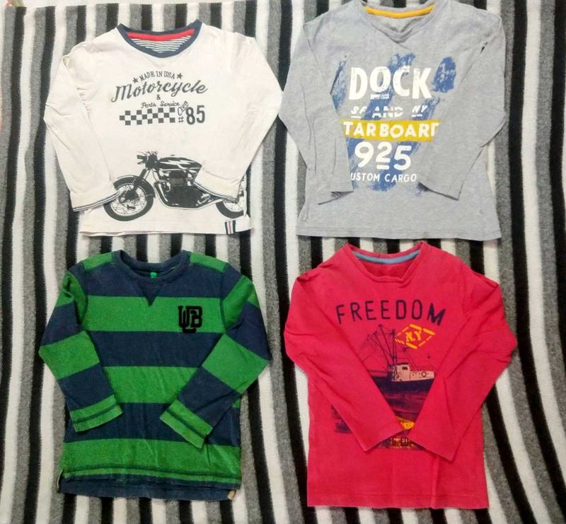Set of 4 Full Sleaves Tshirts 5-6 Years old