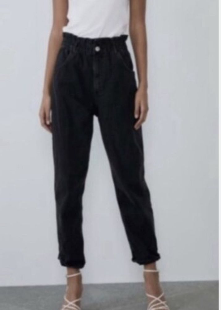 Zara Black Paperbag Waist Pants