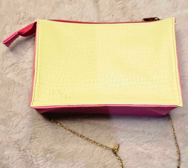 Stylish Yellow &amp; Pink Pouch