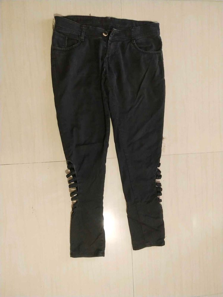 Combo Of 2 Stylish Black Jeans with Cutouts